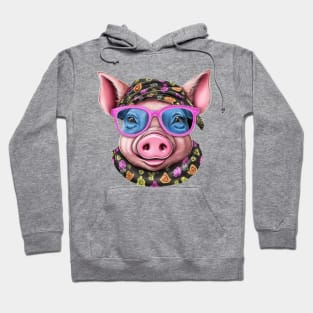 Pig with Glasses #5 Hoodie